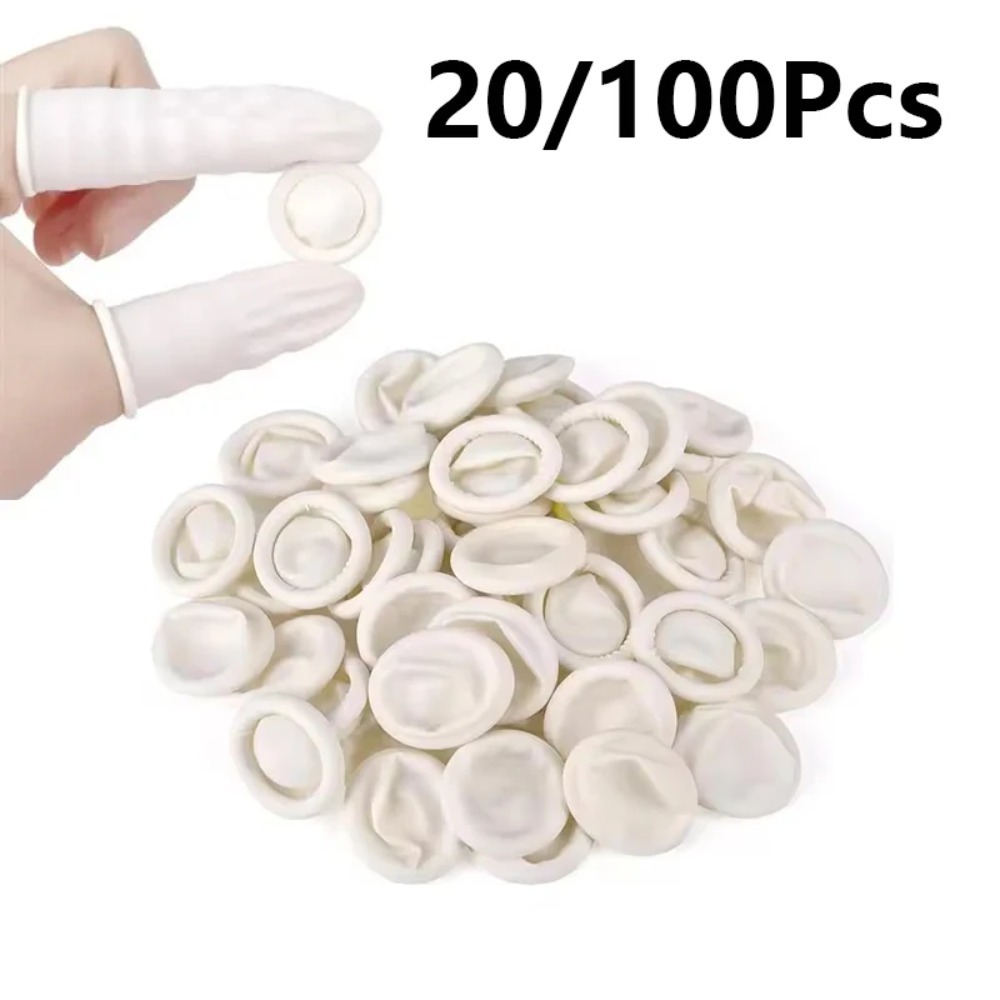 Latex Disposable Glove - 20 Stück/100 Stück Einweg-Fingerlinge aus Latex-Gummi,