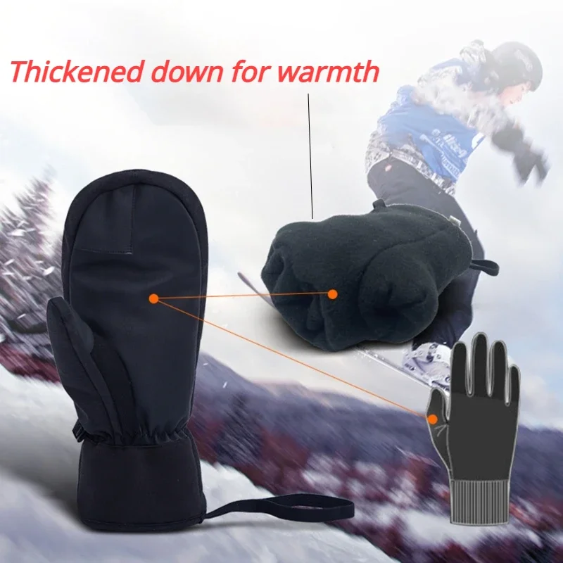 Ski Glove Waterproof - Winter-Skihandschuhe Wasserdicht Touchscreen-fähig Thermisch Dick Schneehandschuhe
