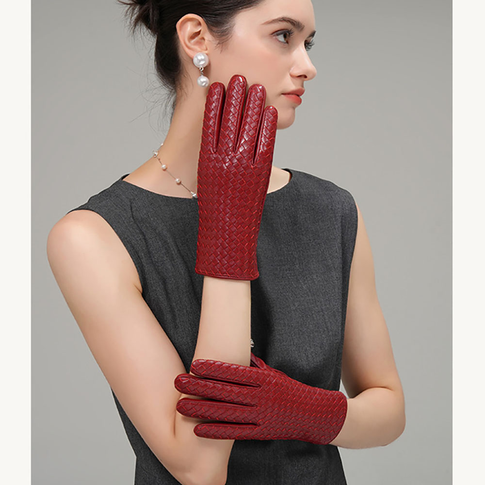 Wool Glove Lined - Winter-Damenhandschuhe aus echtem Leder, warm, mit