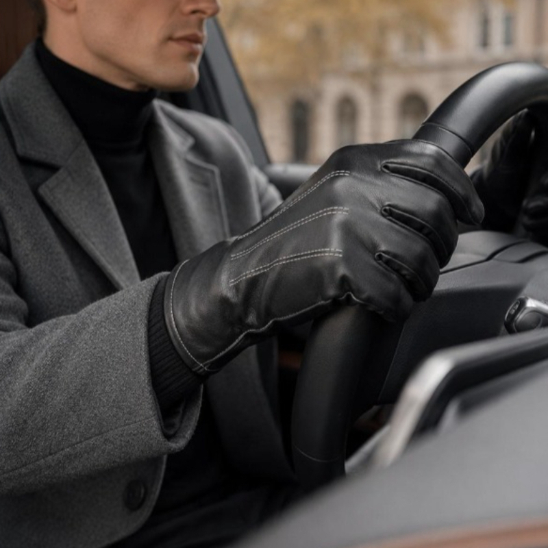 Thermische PU-Lederhandschuhe  – Leather Driving Glove Bewertung und Preis